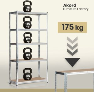 Fancy Garden 2x REGAŁ METALOWY 90x40x180 SREBRNY 5