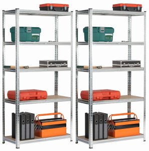 Fancy Garden 2x REGAŁ METALOWY 90x40x180 SREBRNY 13