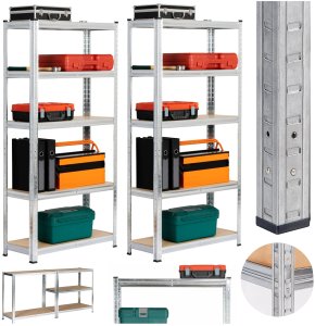 Fancy Garden 2x REGAŁ METALOWY 70x30x154 SREBRNY 2