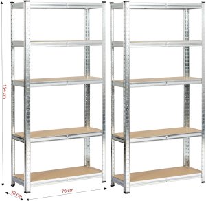 Fancy Garden 2x REGAŁ METALOWY 70x30x154 SREBRNY 3