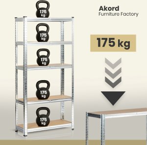 Fancy Garden 2x REGAŁ METALOWY 70x30x154 SREBRNY 5