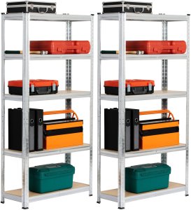 Fancy Garden 2x REGAŁ METALOWY 70x30x154 SREBRNY 14