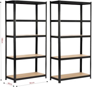 Fancy Garden 2x REGAŁ METALOWY 90x40x180 CZARNY 3