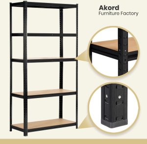 Fancy Garden 2x REGAŁ METALOWY 90x40x180 CZARNY 4