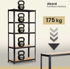 Fancy Garden 2x REGAŁ METALOWY 90x40x180 CZARNY 5