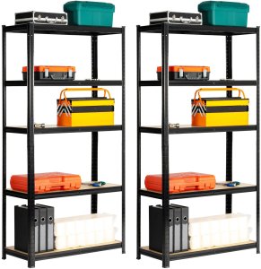 Fancy Garden 2x REGAŁ METALOWY 90x40x180 CZARNY 12