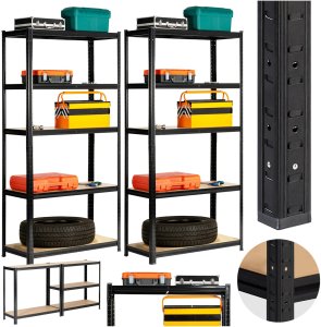 Fancy Garden 2x REGAŁ METALOWY 90x40x180 CZARNY 2