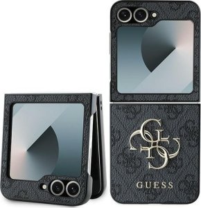 Guess Guess GUHCZF64GMGGR Z Flip6 F741 czarny/black Leather 4G Metal Logo 1