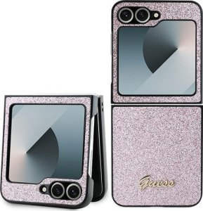 Guess Guess GUHCZF6HGGSHP Z Flip6 F741 różowy/pink 4G Glitter Script 1