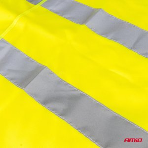 AMiO Kamizelka ostrzegawcza odblaskowa żółta xl z certyfikatem amio-03934 4