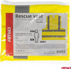 AMiO Kamizelka ostrzegawcza odblaskowa żółta xl z certyfikatem amio-03934 8