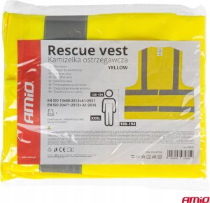 AMiO Kamizelka ostrzegawcza odblaskowa żółta xxxl z certyfikatem amio-03935 9