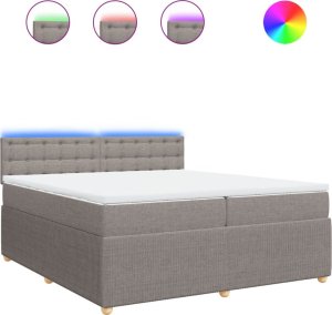 vidaXL vidaXL Łóżko kontynentalne z materacem, taupe, tkanina, 200x200 cm 2