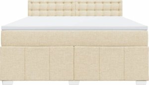 vidaXL vidaXL Łóżko kontynentalne z materacem, kremowe, tkanina, 180x200 cm 6