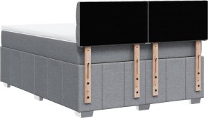 vidaXL vidaXL Łóżko kontynentalne z materacem, jasnoszare, tkanina 160x200 cm 8