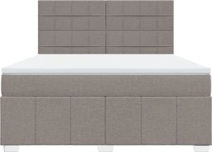vidaXL vidaXL Łóżko kontynentalne z materacem, taupe, tkanina, 180x200 cm 4