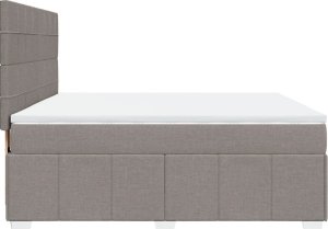 vidaXL vidaXL Łóżko kontynentalne z materacem, taupe, tkanina, 180x200 cm 5