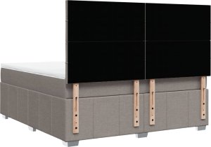 vidaXL vidaXL Łóżko kontynentalne z materacem, taupe, tkanina, 180x200 cm 6