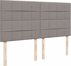 vidaXL vidaXL Łóżko kontynentalne z materacem, taupe, tkanina, 180x200 cm 7