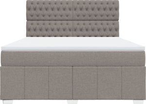 vidaXL vidaXL Łóżko kontynentalne z materacem, taupe, tkanina, 180x200 cm 4