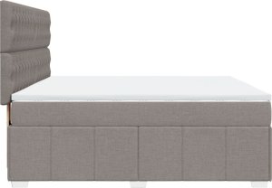 vidaXL vidaXL Łóżko kontynentalne z materacem, taupe, tkanina, 180x200 cm 5