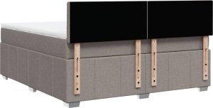 vidaXL vidaXL Łóżko kontynentalne z materacem, taupe, tkanina, 180x200 cm 8