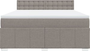 vidaXL vidaXL Łóżko kontynentalne z materacem, taupe, tkanina, 180x200 cm 4
