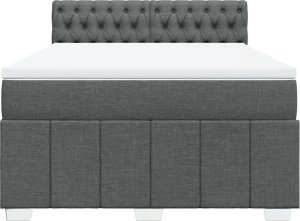 vidaXL vidaXL Łóżko kontynentalne z materacem, ciemnoszara tkanina 160x200 cm 6