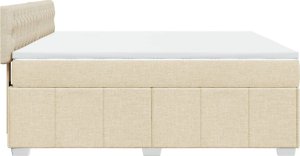 vidaXL vidaXL Łóżko kontynentalne z materacem, kremowe, tkanina, 180x200 cm 7