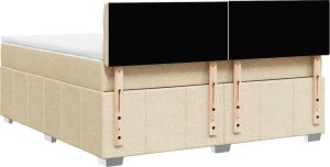 vidaXL vidaXL Łóżko kontynentalne z materacem, kremowe, tkanina, 180x200 cm 8