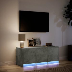 vidaXL Szafka TV z LED, szarość betonu, 97x34x40 cm 3