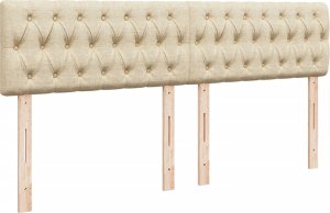 vidaXL vidaXL Łóżko kontynentalne z materacem, kremowe, tkanina, 200x200 cm 7