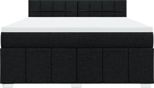 vidaXL vidaXL Łóżko kontynentalne z materacem, czarne, tkanina 180x200 cm 4