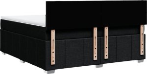 vidaXL vidaXL Łóżko kontynentalne z materacem, czarne, tkanina 180x200 cm 6