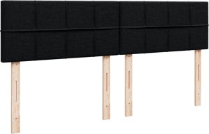 vidaXL vidaXL Łóżko kontynentalne z materacem, czarne, tkanina 180x200 cm 7