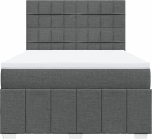 vidaXL Łóżko kontynentalne z materacem, ciemnoszara tkanina 160x200 cm 4