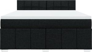 vidaXL vidaXL Łóżko kontynentalne z materacem, czarne, tkanina 180x200 cm 6