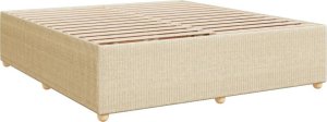 vidaXL vidaXL Łóżko kontynentalne z materacem, kremowe, tkanina, 200x200 cm 9