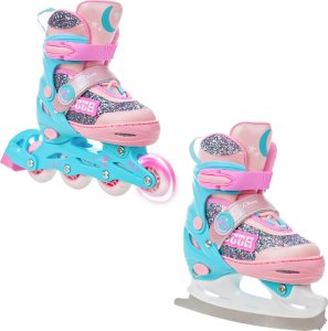 Rolki Raven Inlineskates Rolki Łyżwy figurowe 2w1 Regulowane RAVEN Etta 27-30 Kółka LED 1