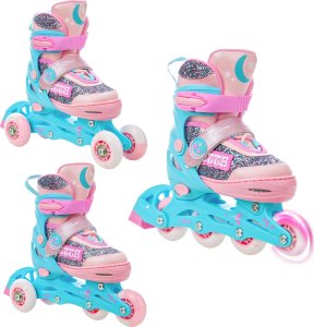 Raven Inlineskates Rolki Wrotki Regulowane 3w1 RAVEN Etta 27-30 Kółka LED 1