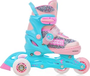Rolki Raven Inlineskates Rolki Łyżwy Wrotki Regulowane 4w1 RAVEN Etta 27-30 Kółka LED 4
