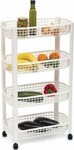 5five Wózek kuchenny na kółkach BASKET, plastikowy, 46,5 x 25,5 x 79 cm 2
