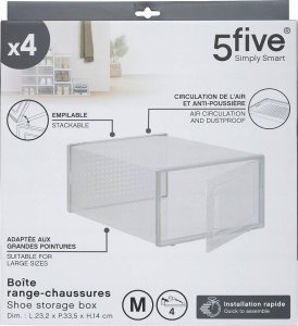 5five Przezroczyste pudełka na buty STAK, 4 sztuki 9