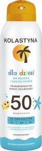 KOLASTYNA OPALANIE Przezroczysty Spray ochronny dla dzieci - na mokrą i suchą skórę SPF50 150ml 2