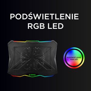 Podstawka chłodząca Rampage Showy 15-17", RGB, regulowana (AD-RC8 SHOWY) 10