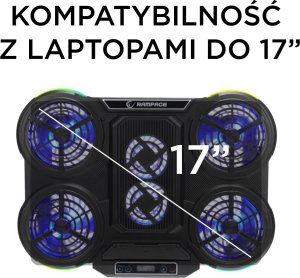 Podstawka chłodząca Rampage PROTE R6 10-17", RGB, regulowana 16