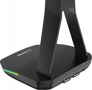 Rampage Tower T14 Stojak na słuchawki, gamingowy RGB, hub 2x USB, czarny 5