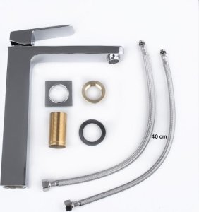 Bateria umywalkowa YokaHome Bateria umywalkowa wysoka nablatowa kwadratowa łazienkowa - Yoka 7