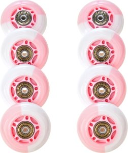 Raven Inlineskates 8x Świecące kółka LED do rolek RAVEN Etta White/Pink 64mm PU 1