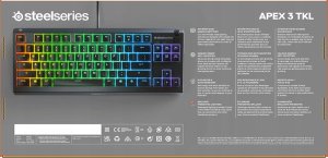 Klawiatura SteelSeries Seria SteelSeries | Klawiatura do gier | Apex 3 bez klawiatury numerycznej | | Klawiatura do gier | Przewodowe | Światło LED RGB | NORD | Ciche przełączniki 9